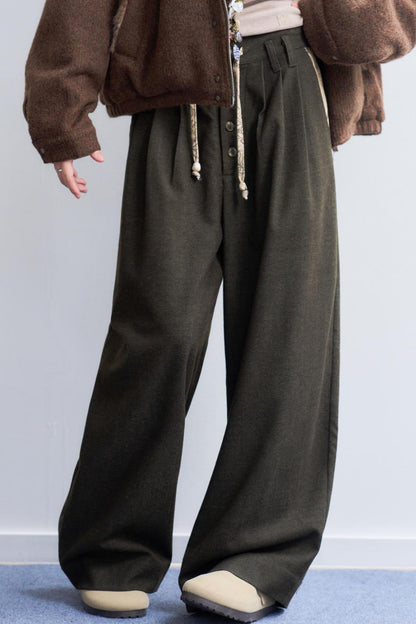 ミニマリストソリッドスラックスパンツ