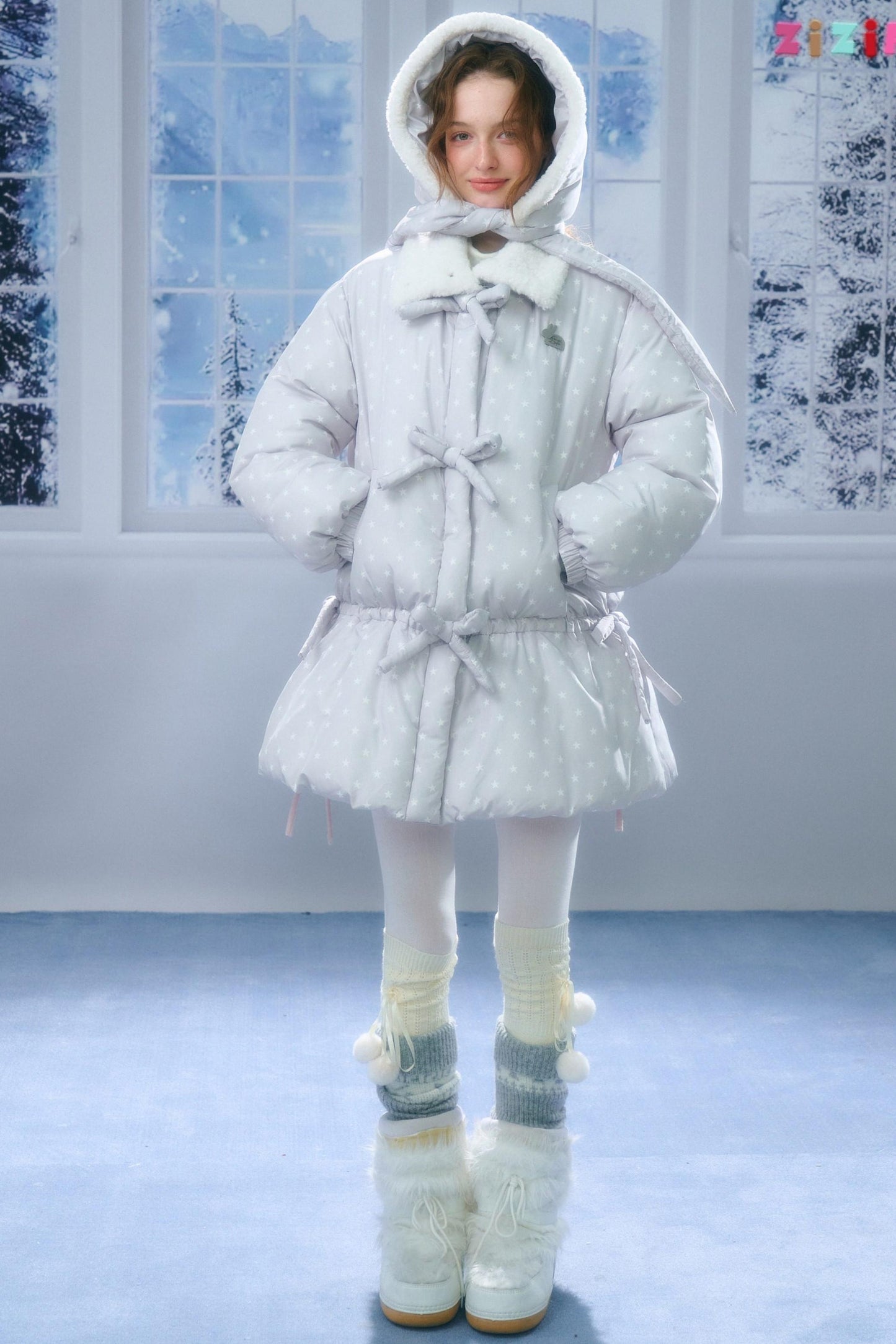 Star Dot Down Jacket + Hat