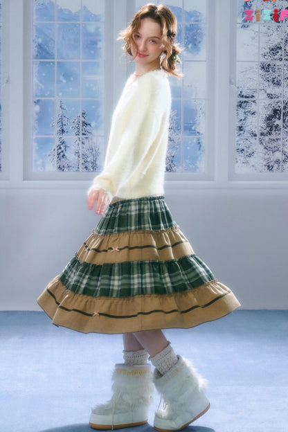 Retro Girly Plaid Skirt