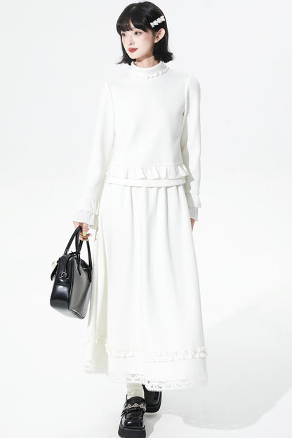 ホワイトストライプジャカードセーター