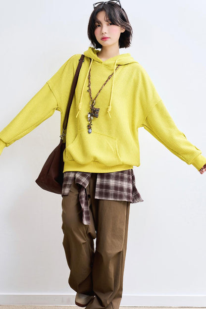 Casual Rib Knit Sweatshirt