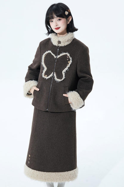 Deep Brown Wool Skirt