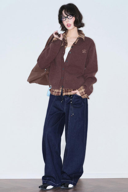 Color-Blocked Scimitar Jeans