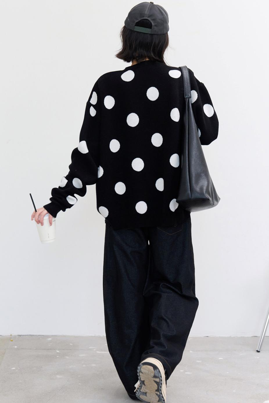 ビッグドットニットカーディガン