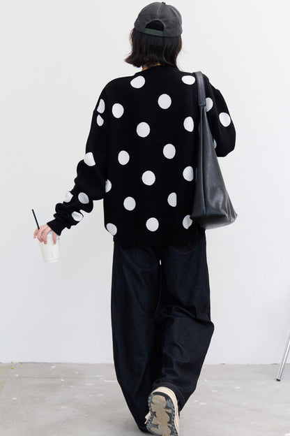 ビッグドットニットカーディガン