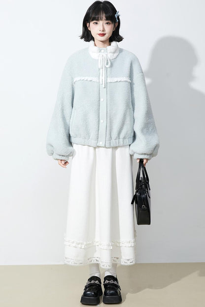 Soft mist blue longline coat
