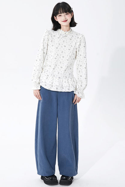 ホワイトパピーモチーフニットトップ