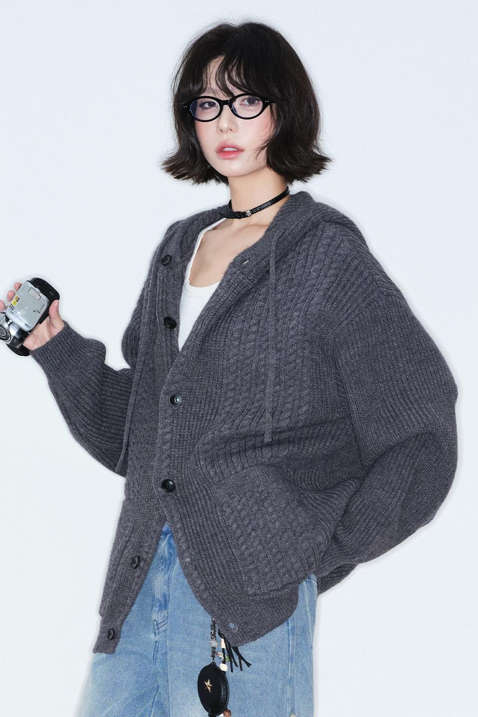 Gravity Knitted Hooded Jacket