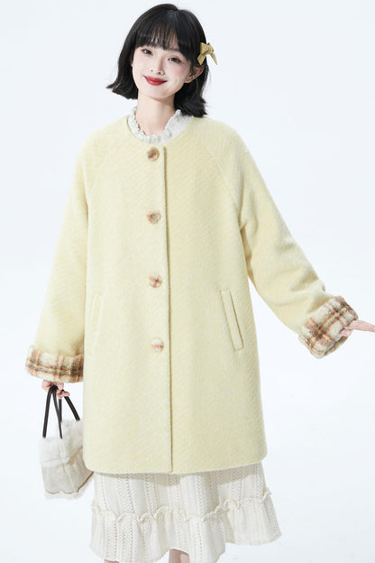 デタッチャブルプラッシュウールコート