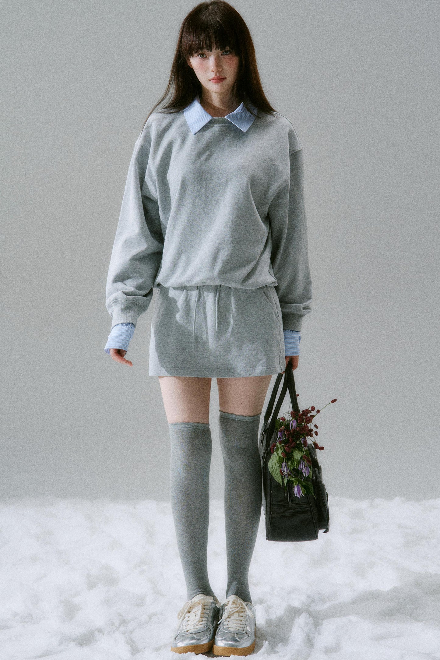 Loose Sweatshirt + Skirt