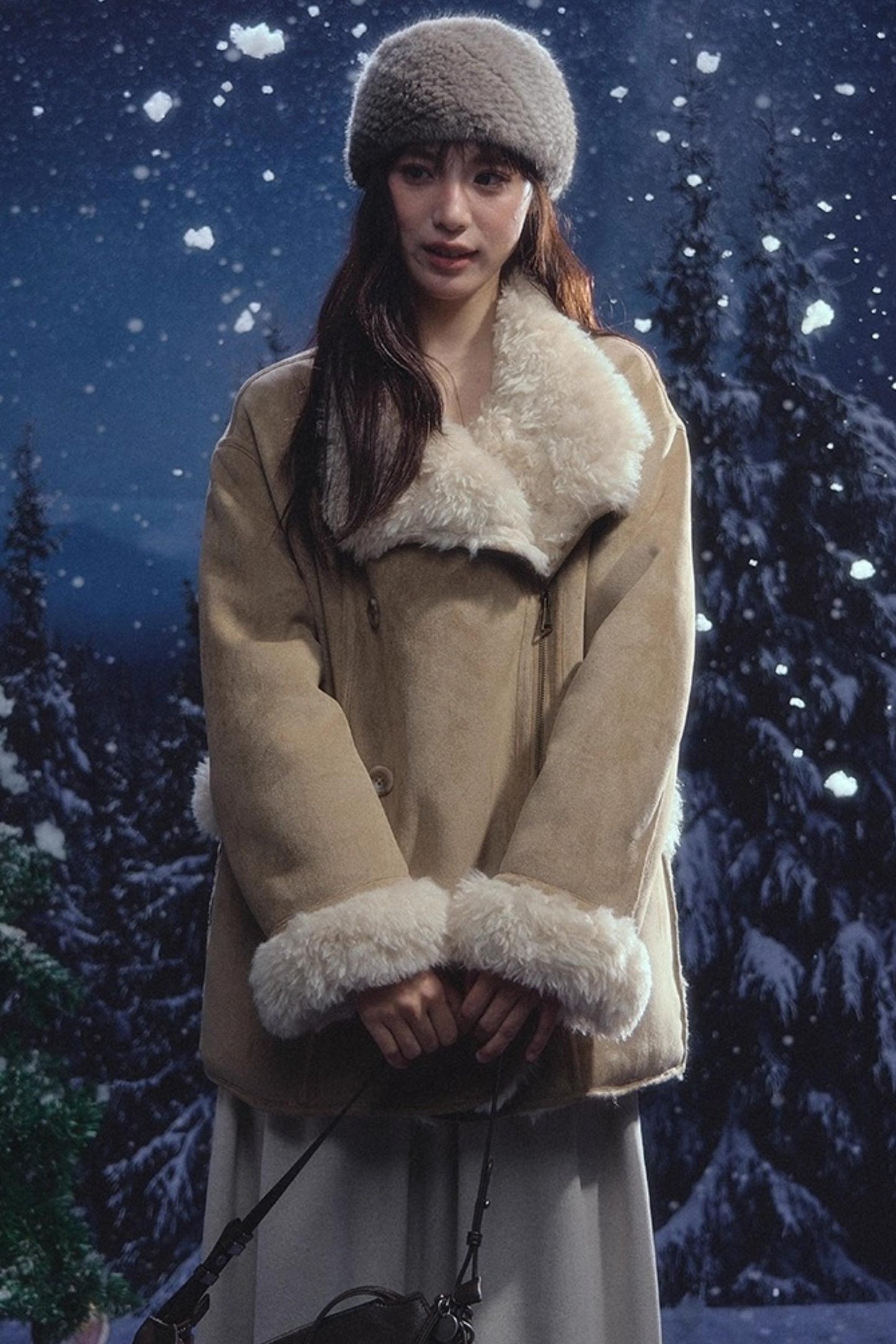 リバーシブルファースエードコート