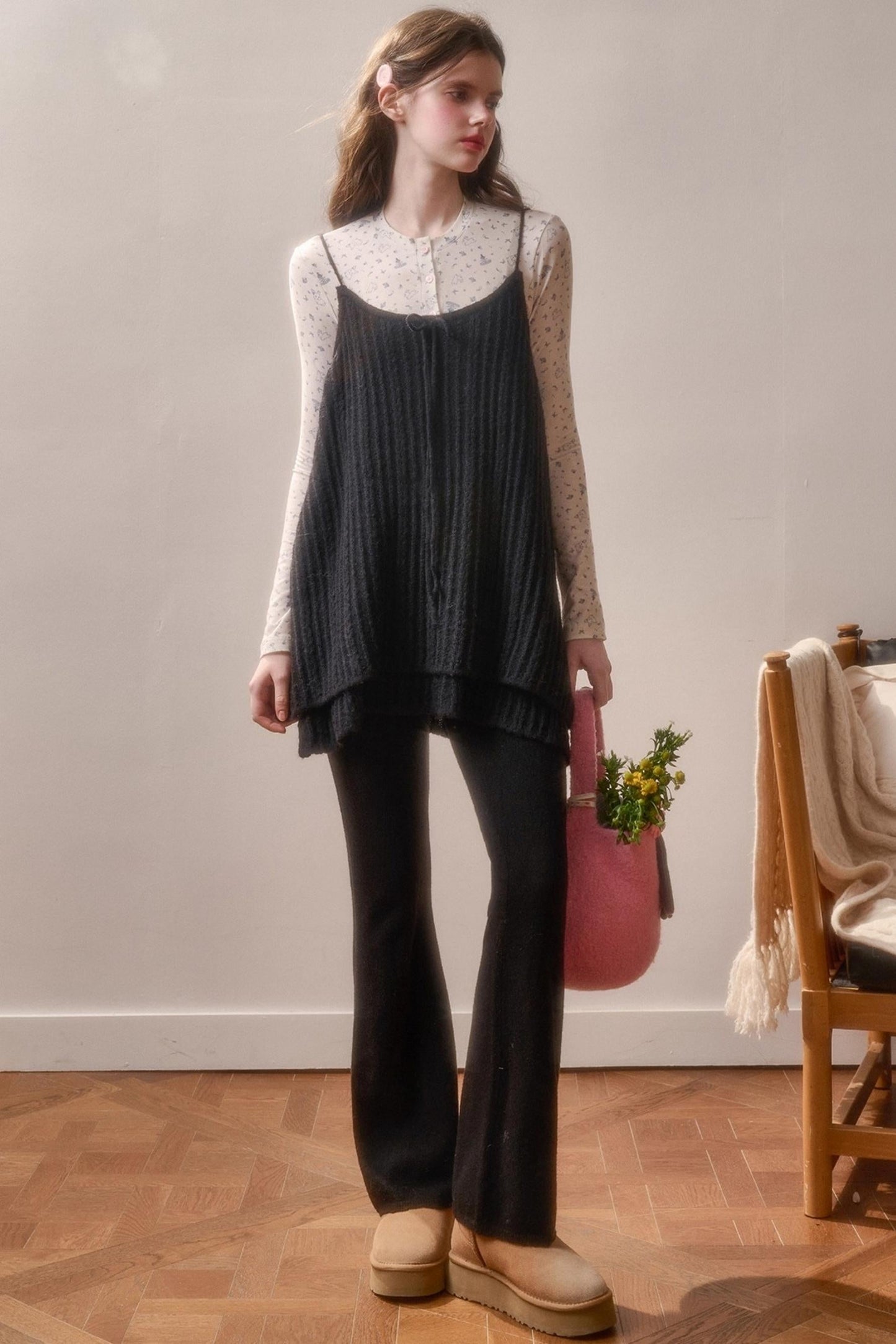 レトロスイートトップス+スリムパンツ