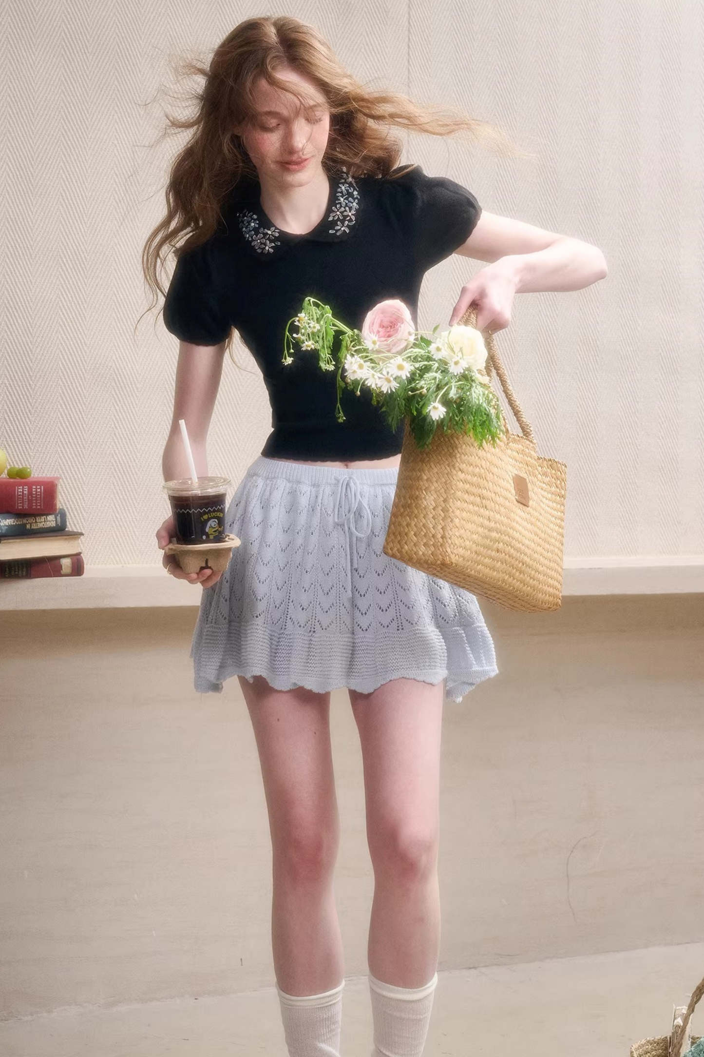 フローズンフラワーズタイトトップス