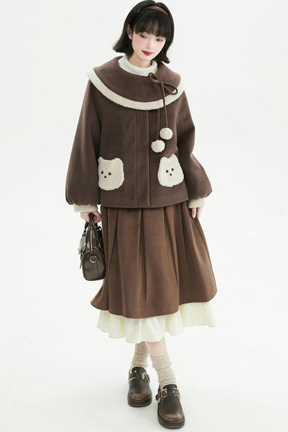 キャラメルブラウンプラッシュコート