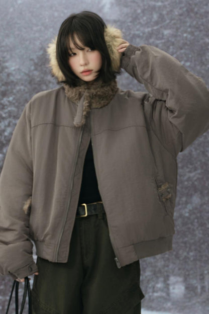 ミニマリストプラッシュコットンジャケット