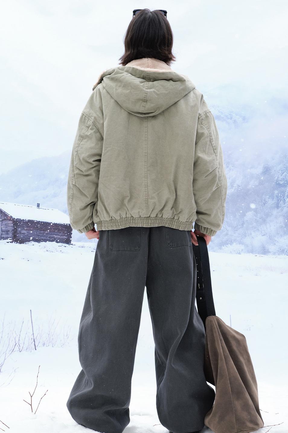 Plush Hooded Cotton Jacket