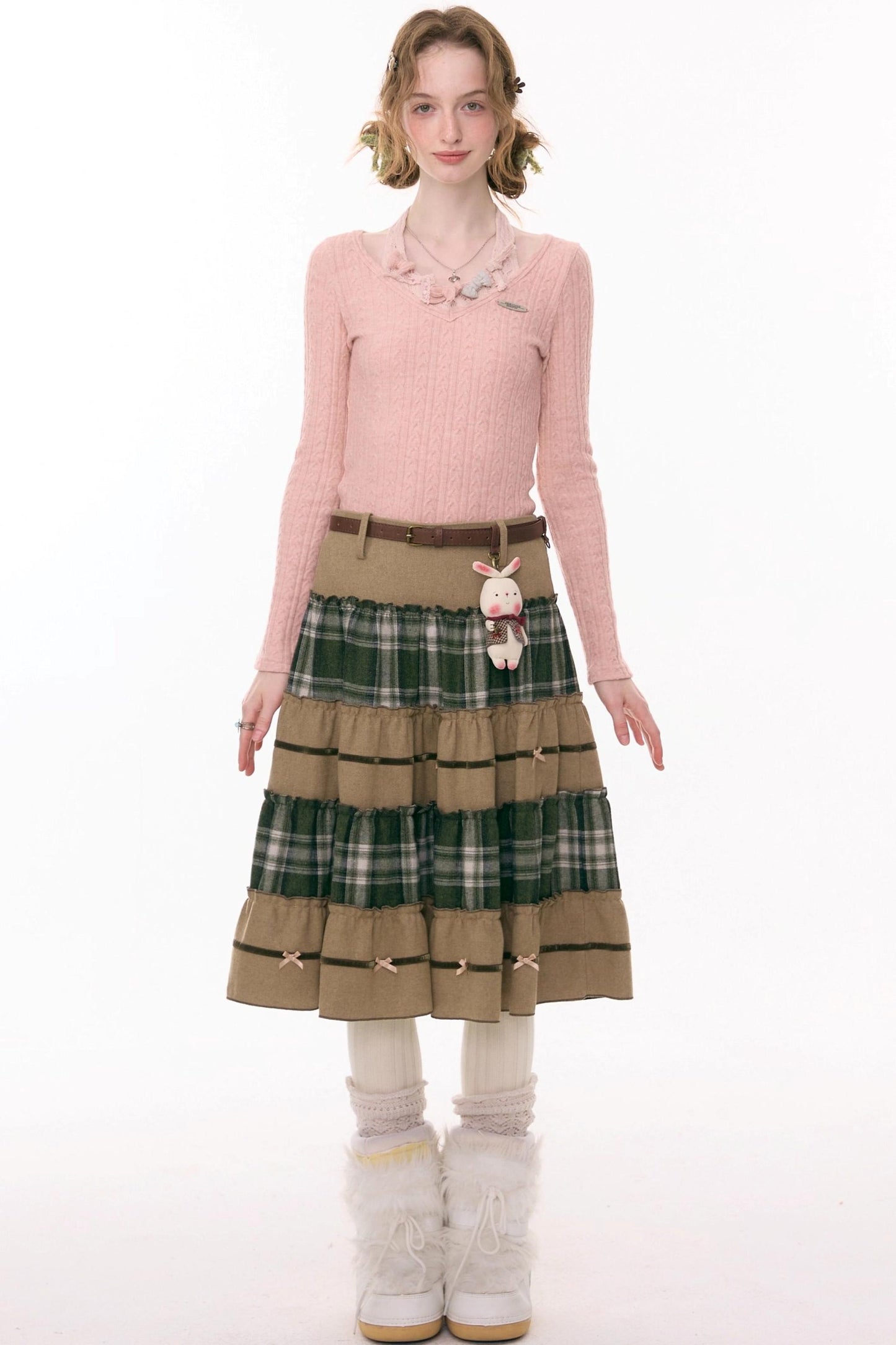 Retro Girly Plaid Skirt