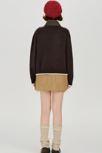 レトロジャガードソフトカラートップス