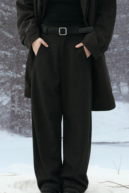 Solid color straight pants