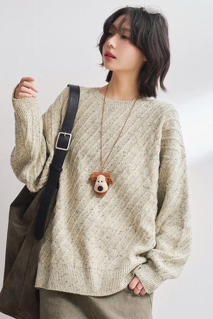 Lazy Style Twill Knit Sweater