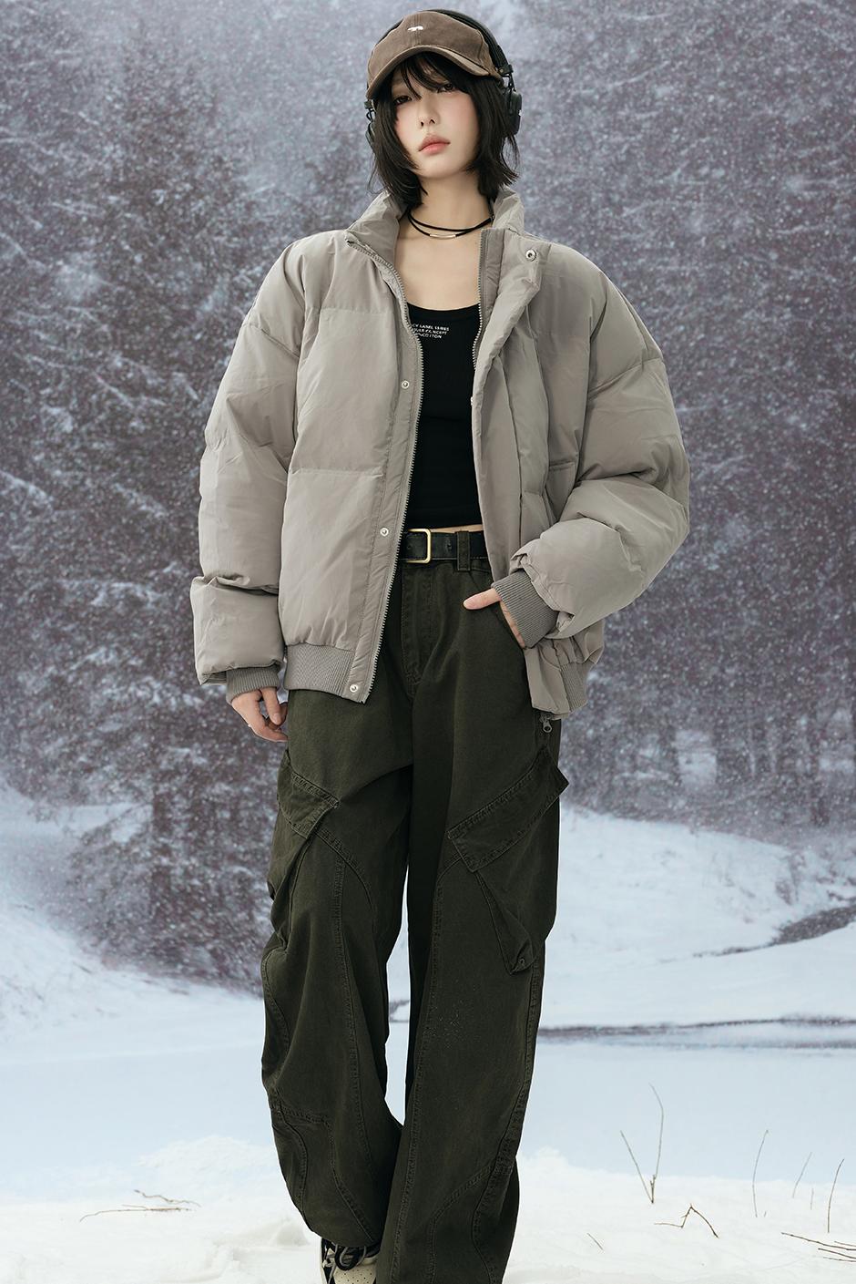 Stand collar padded jacket