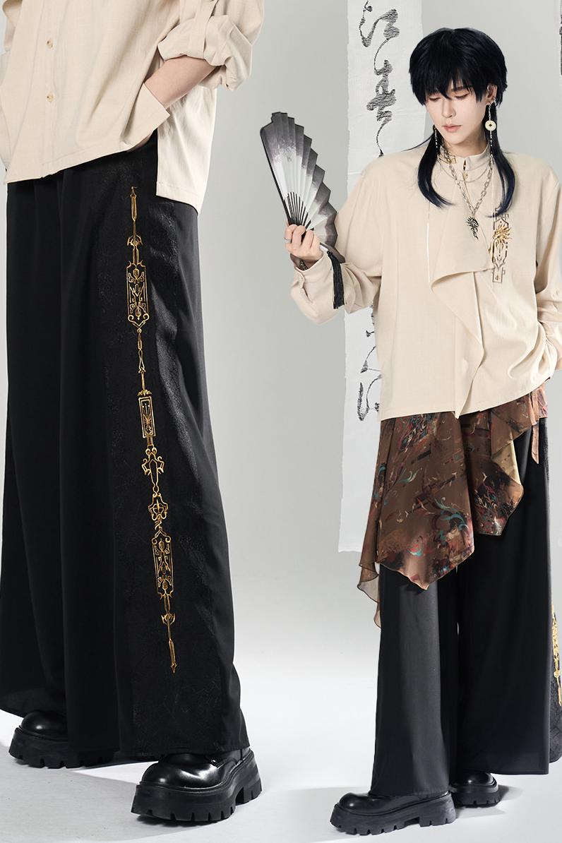 Lagenlook-Set mit weiter Hose im China-Stil