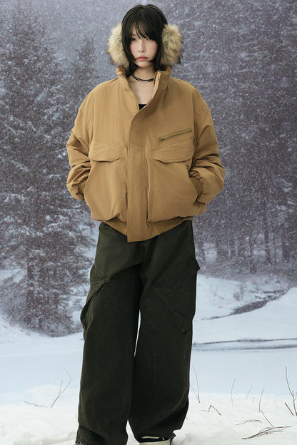 Cotton Padded Stand Collar Jacket