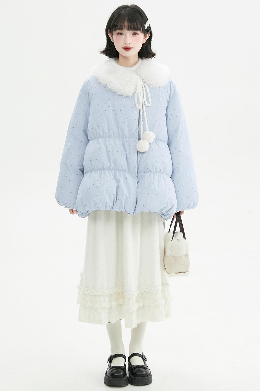 クリーミーラッフルヘムニットスカート