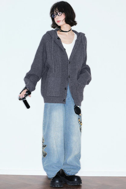 Gravity Knitted Hooded Jacket