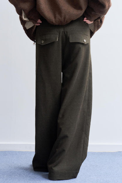 ミニマリストソリッドスラックスパンツ
