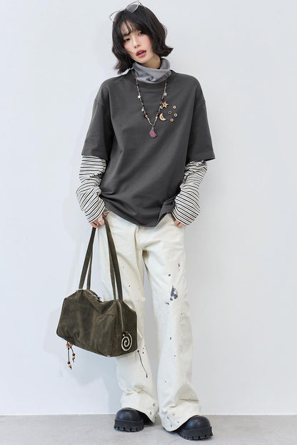 Gravity Patchwork Color-Blocked Top