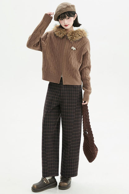 コーヒーファーカラーカーディガン