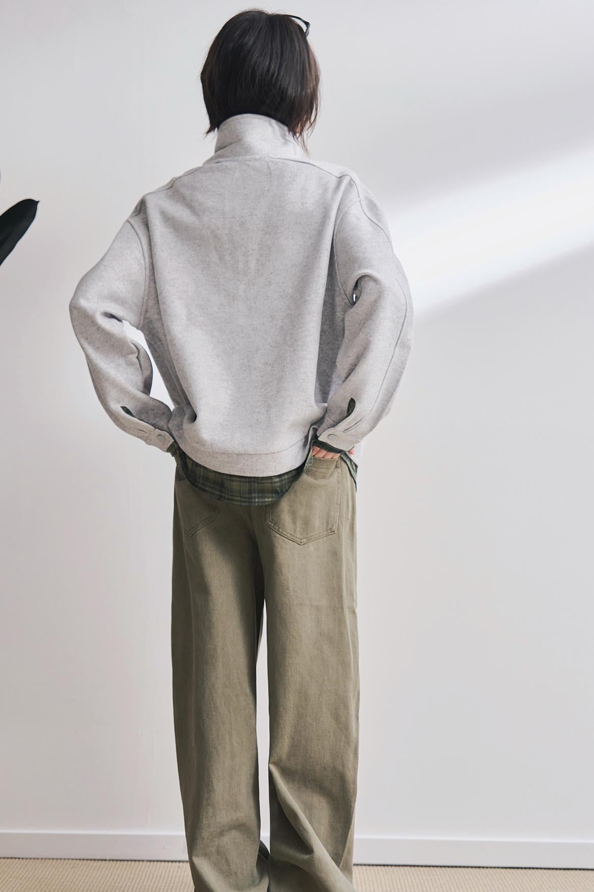 Shirt Hem Layered Style Sweatshirt