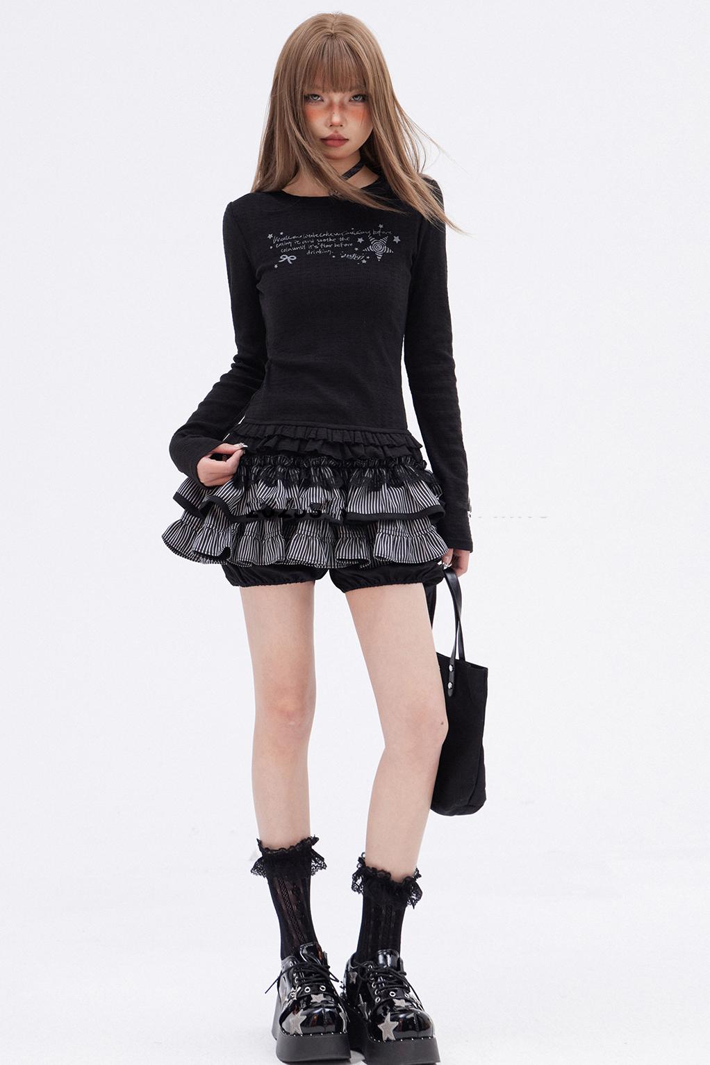 Spice Girl Ribbon Top + Ruffle Skirt