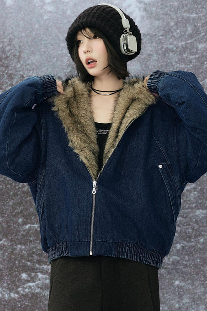 Sheepskin Hooded Jacket