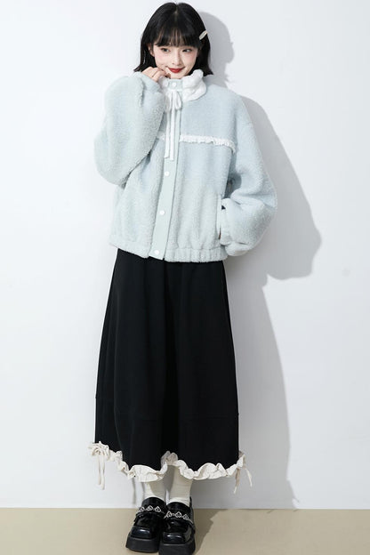 Soft mist blue longline coat