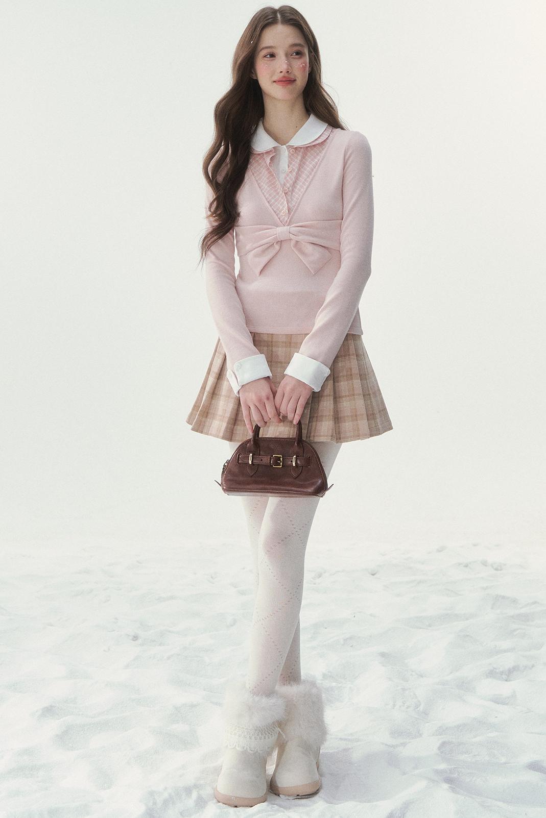 Retro Doll Color Layered Design Top