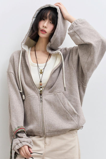 Solid Color Hooded Jacket Setup