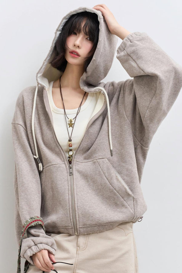 Solid Color Hooded Jacket Setup