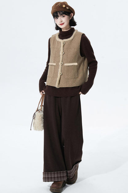 Oatmeal Speckled Woollen Vest