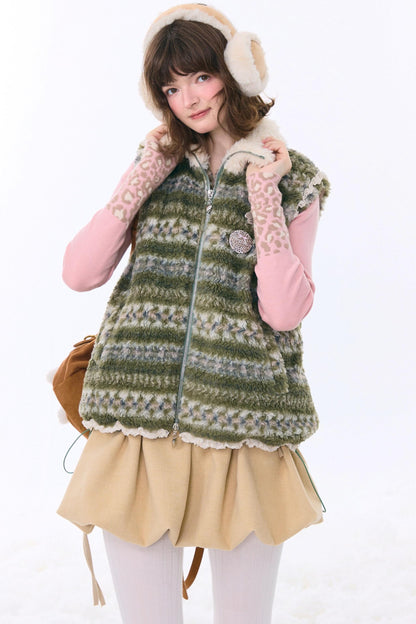 Retro Fair Isle Fleece Vest