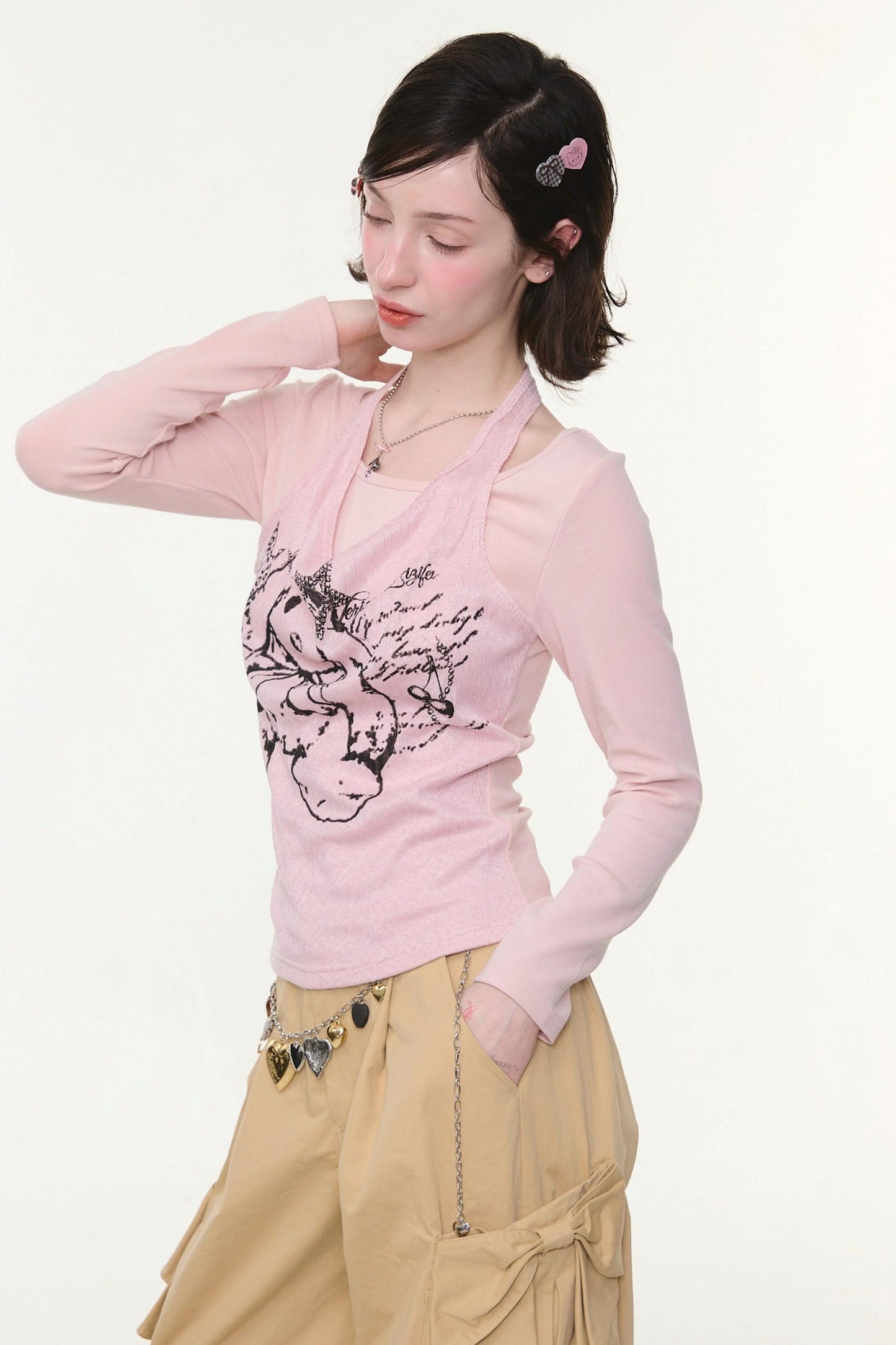 Rabbit Print Halter Top