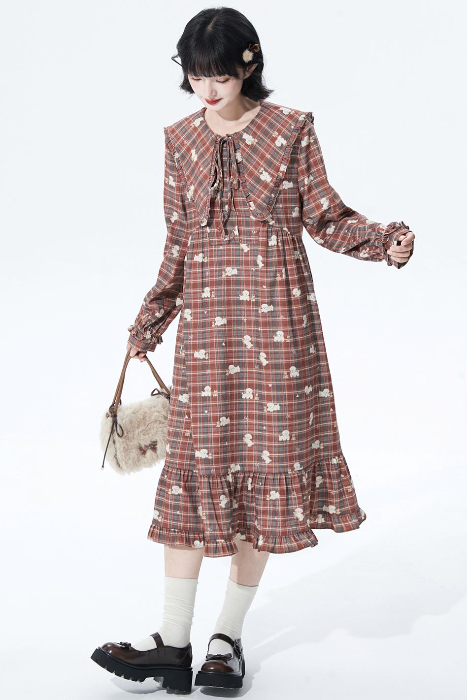 Checkered Puppy Collar Dress