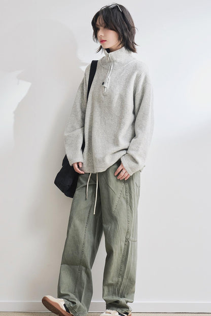 Stand Neck Knit Sweater