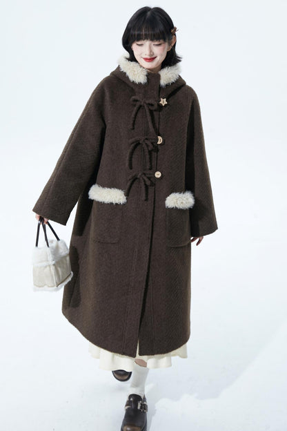 ソフトブラウンフーディコート