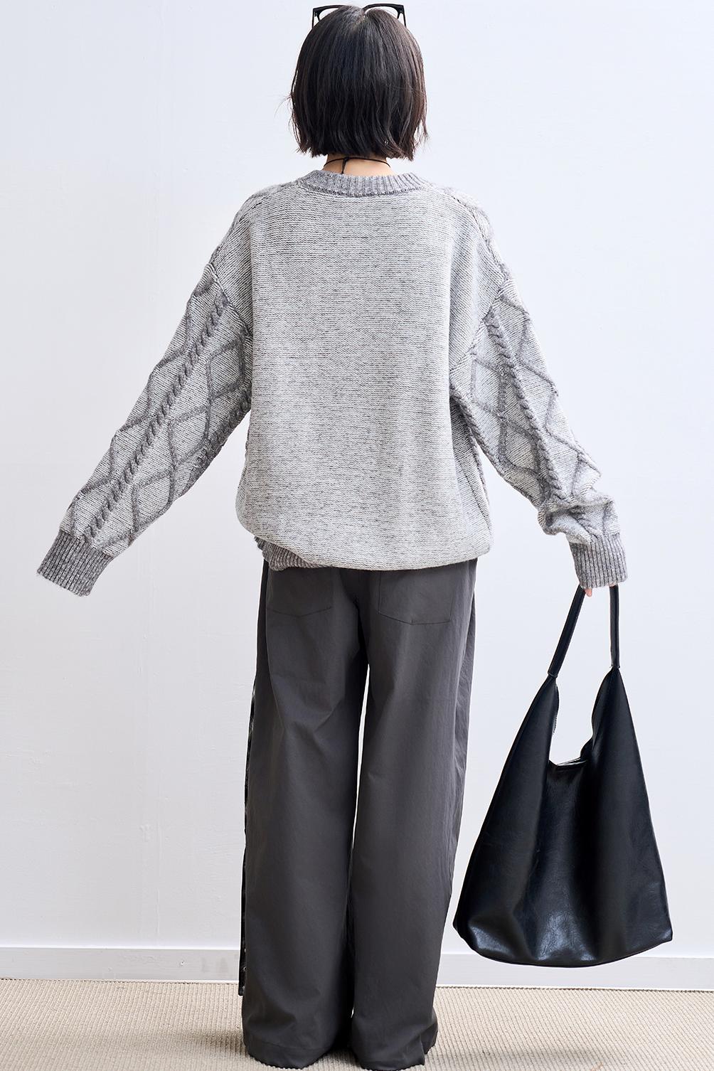 レトロダイヤモンドニットスウェット