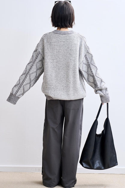 レトロダイヤモンドニットスウェット