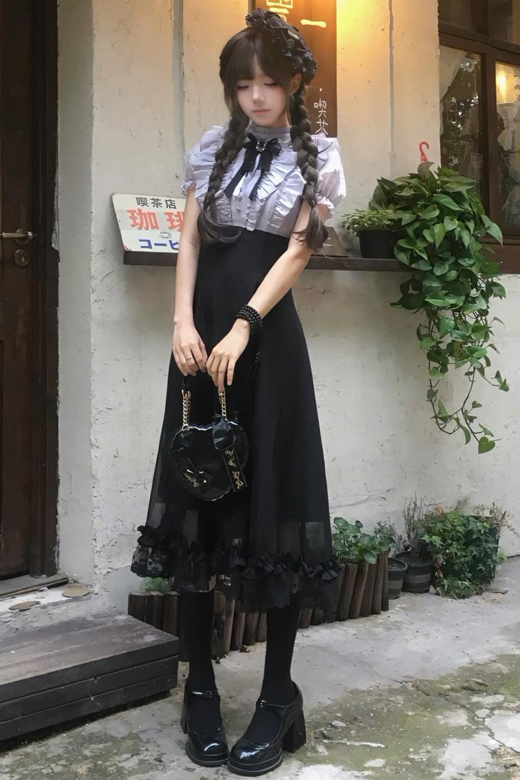 Klassisches Prinzessinnen-Langkleid + Schleifenaccessoire mit Strasssteinen