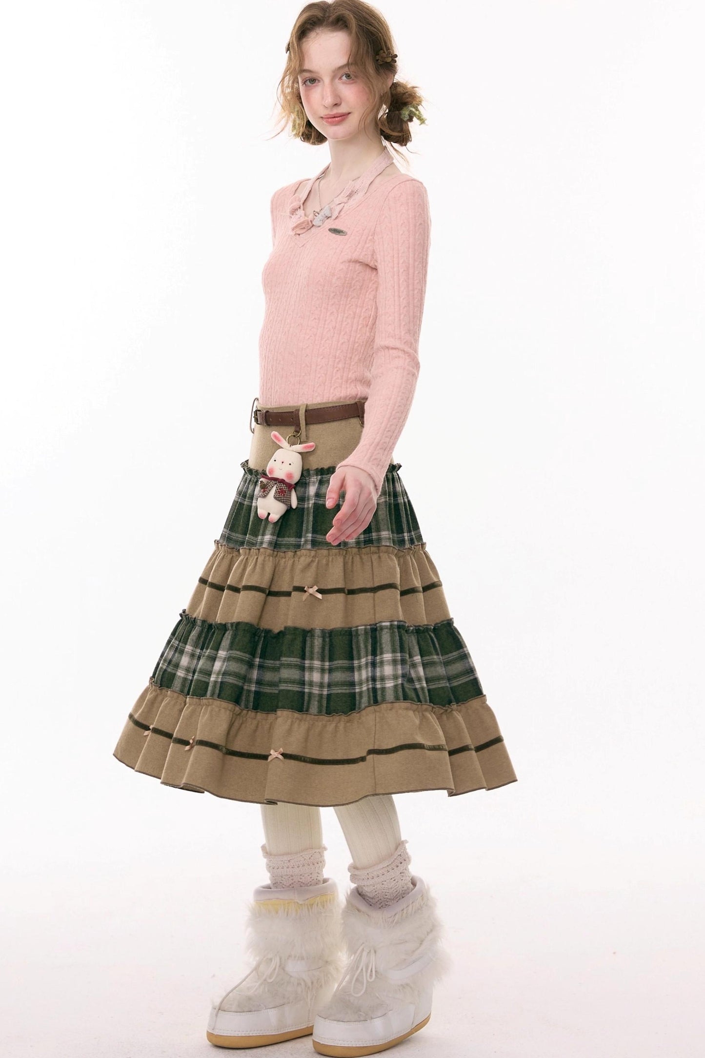 Retro Girly Plaid Skirt