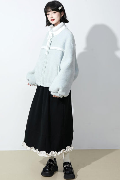 Soft mist blue longline coat